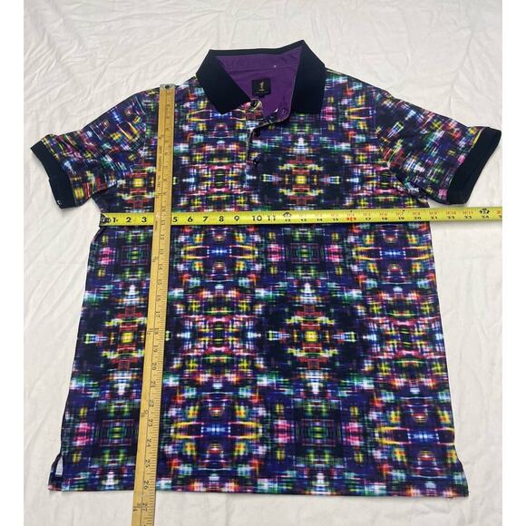 1 Like No Other Polo Shirt Mens Size M Abstract All Over Print Golf Multicolor - Picture 4 of 7